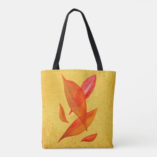 Tote Bag Golden Orange Auto Fall leaf moderne (Dos)