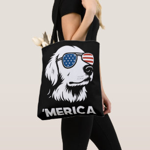 Tote Bag Golden Retriever 4 juillet Merica