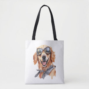 Tote Bag Golden Retriever avec lunettes de soleil