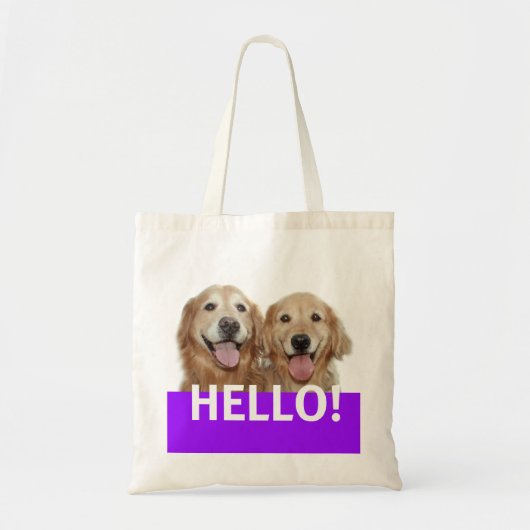 Tote Bag Golden retriever bonjour (Devant)