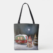 Tote Bag Golden Retriever Caravan Christmas Adventure (Dos)