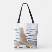 Tote Bag Golden retriever, chien de plage, panneau de (Dos)