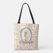 Tote Bag Golden Retriever Chien Empreinte de patte & Chien  (Dos)