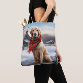Tote Bag Golden Retriever Dog in Snow Christmas (De près)