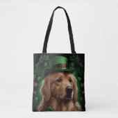 Tote Bag Golden Retriever Dog in St. Patrick's Day (Devant)