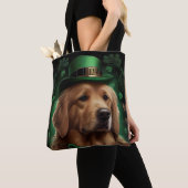 Tote Bag Golden Retriever Dog in St. Patrick's Day (De près)