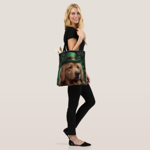 Tote Bag Golden Retriever Dog in St. Patrick's Day