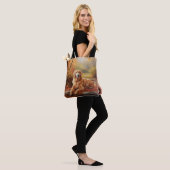 Tote Bag Golden Retriever en automne Leaves automne Inspire (Sur le modèle)