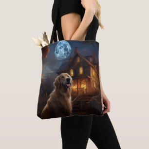 Tote Bag Golden Retriever Halloween Effrayant