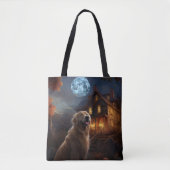 Tote Bag Golden Retriever Halloween effroi (Devant)