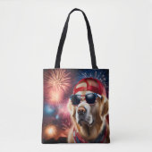Tote Bag Golden Retriever patriotique (Devant)