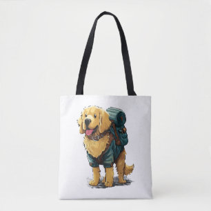 Tote Bag Golden Retriever Randonnée et Camping