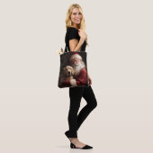 Tote Bag Golden Retriever with Santa Clause Christmas (Sur le modèle)