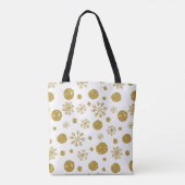 Tote Bag Golden Snow Flakes 1 (Dos)