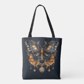 Tote Bag Golden Twilight Moth - Celestial Gothic Art (Dos)