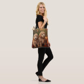 Tote Bag Goldendoodle Chiot Automne Citrouille délice (Sur le modèle)