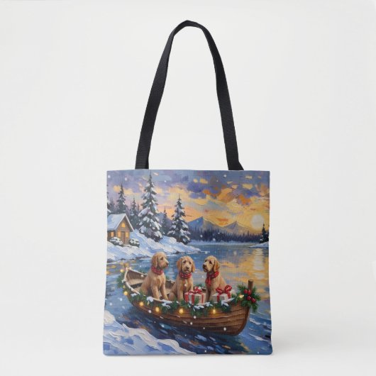 Tote Bag Goldendoodle Christmas Boat Holiday (Devant)