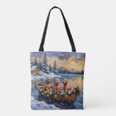 Tote Bag Goldendoodle Christmas Boat Holiday (Dos)