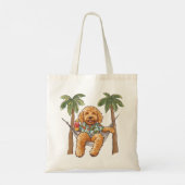 Tote Bag Goldendoodle Dog In Hawaiian Top (Dos)