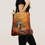 Tote Bag Goldendoodle en automne Leaves Fall Inspire (De près)