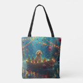 Tote Bag Goldendoodle Noël Festive Voyage (Dos)