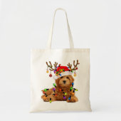Tote Bag Goldendoodle noël rennes lumières de noël p (Devant)