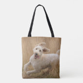 Tote Bag Goldendoodle traverse l'herbe (Dos)