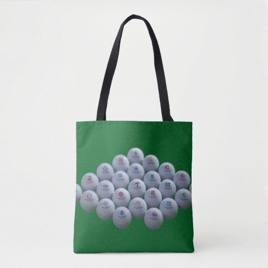 Tote Bag Golf Balls on a Green Background Are on a Shopping (Devant)