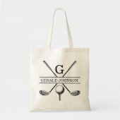 Tote Bag Golf Design Monogramme Modèle (Devant)