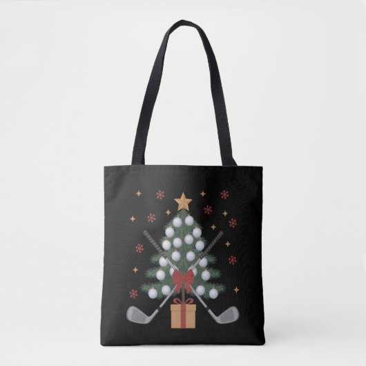 Tote Bag Golf Equipment Christmas Tree Christmas Golf (Devant)