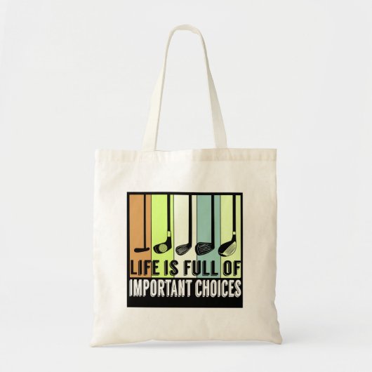 Tote Bag Golf Funny Life Choices Clubs (Devant)