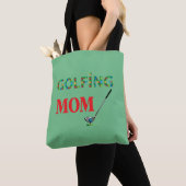 Tote Bag GOLF - GOLFING MOM, Vert, Cool (De près)