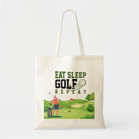 Tote Bag Golf manger dormir golf répéter (Devant)