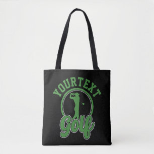 Tote Bag Golf personnalisé AJOUTER NOM Retro Pro Golfer Swi