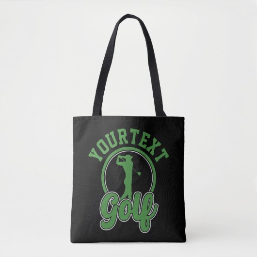 Tote Bag Golf personnalisé AJOUTER NOM Retro Pro Golfer Swi (Devant)