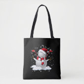 Tote Bag Golf Snowman en vacances de Noël (Devant)