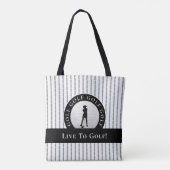 Tote Bag Golf sur mesure Monogramme Nom Gris & Noir Sports (Dos)