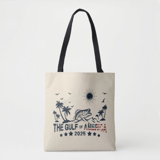 Tote Bag Golfe d'Amérique pêche drapeau patriotique américa (Devant)