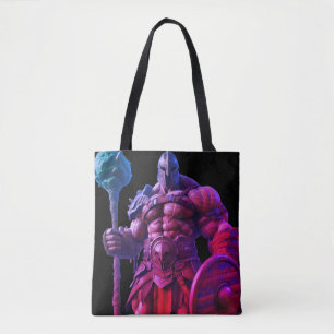 Tote Bag Goliath avec une massue hérissée de pointes sur un