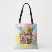 Tote Bag Good Vibes Hippie Gnomes (Devant)