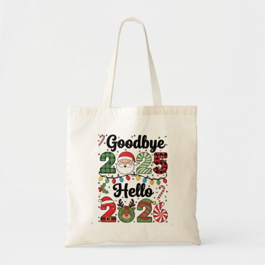 Tote Bag Goodbye 2025 Hello 2026 New Year Resolution   (Devant)