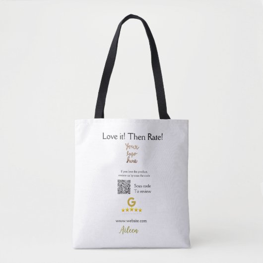 Tote Bag Google évaluez-nous avis commande achat entreprise (Devant)