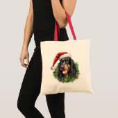Tote Bag Gordon Setter Christmas Wreath (Devant (produit))