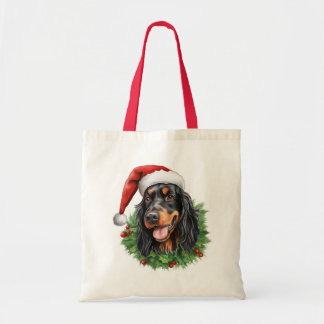 Tote Bag Gordon Setter Christmas Wreath