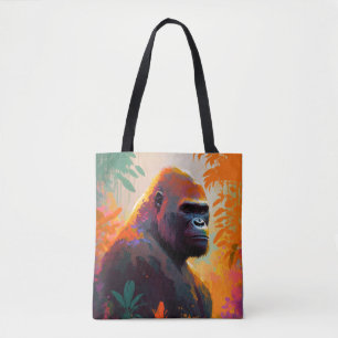 Tote Bag Gorilla Ape Animal Portrait Peinture Faune Libre