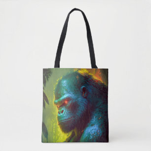 Tote Bag Gorilla Ape Animal Portrait Peinture Faune libre