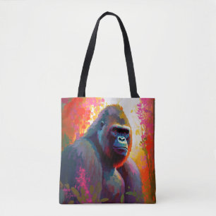 Tote Bag Gorilla Ape Animal Portrait Peinture Faune Libre