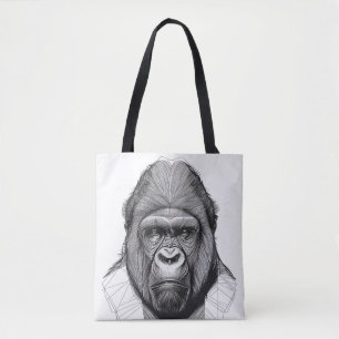 Tote Bag Gorilla Ape Nature sauvage Illustration d'animal A