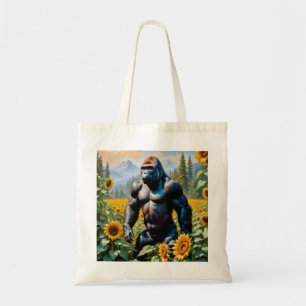 Tote Bag Gorille Ape Dans Un Champ De Tournesol