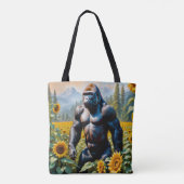 Tote Bag Gorille Ape Dans Un Champ De Tournesol (Dos)